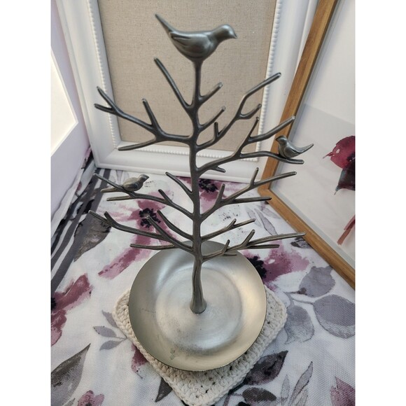Silver Birds Tree Jewelry Stand Display Earring Necklace Holder Organizer - H020 - Picture 3 of 5